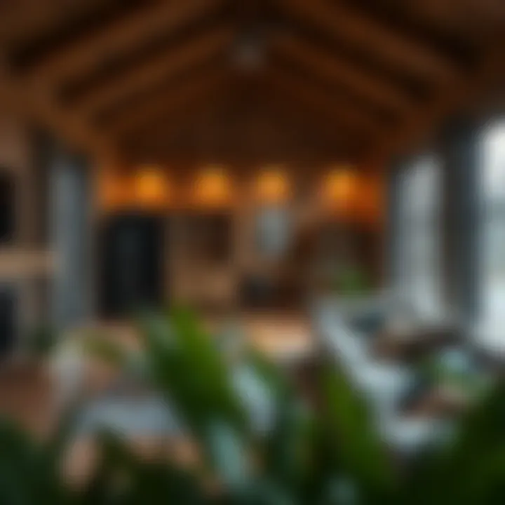 Interior design layout for a wooden house