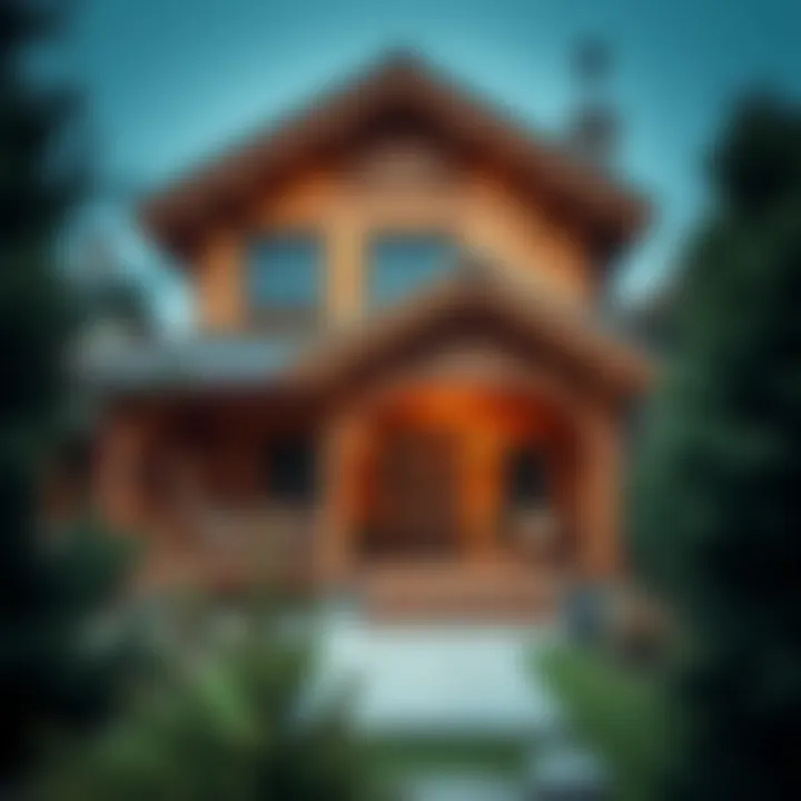 Beautifully designed wooden house exterior