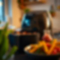 A vibrant dish prepared using an air fryer, showcasing healthy ingredients.