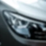 Clean and shining car headlights after polishing