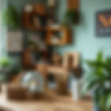 Artistic workspace featuring handmade crafts for personal development