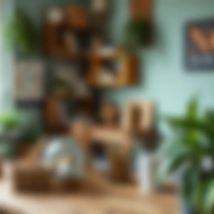 Artistic workspace featuring handmade crafts for personal development