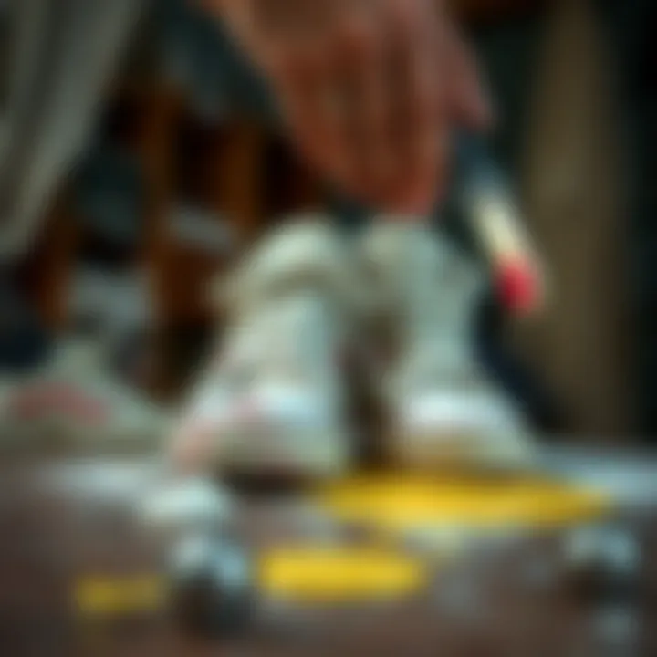 Cleaning Canvas Shoes from Paint Canvas shoes being cleaned