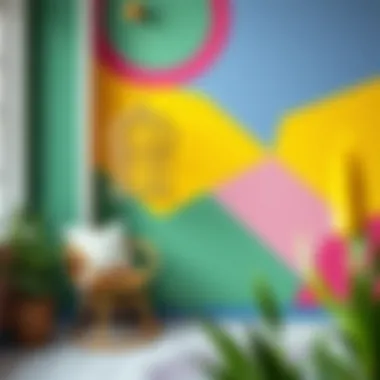 Creative Wall Design with Badana Boyası Vibrant wall painted in unique patterns