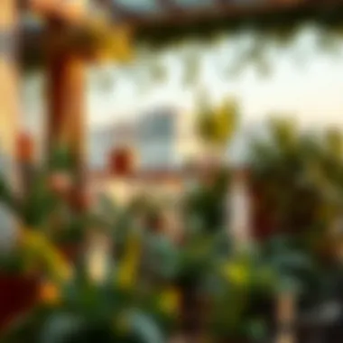 Lush greenery and decorative plants enhancing balcony aesthetics