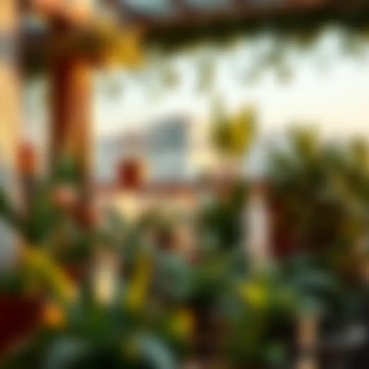 Lush greenery and decorative plants enhancing balcony aesthetics