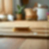 Bamboo rug being gently cleaned with a soft brush