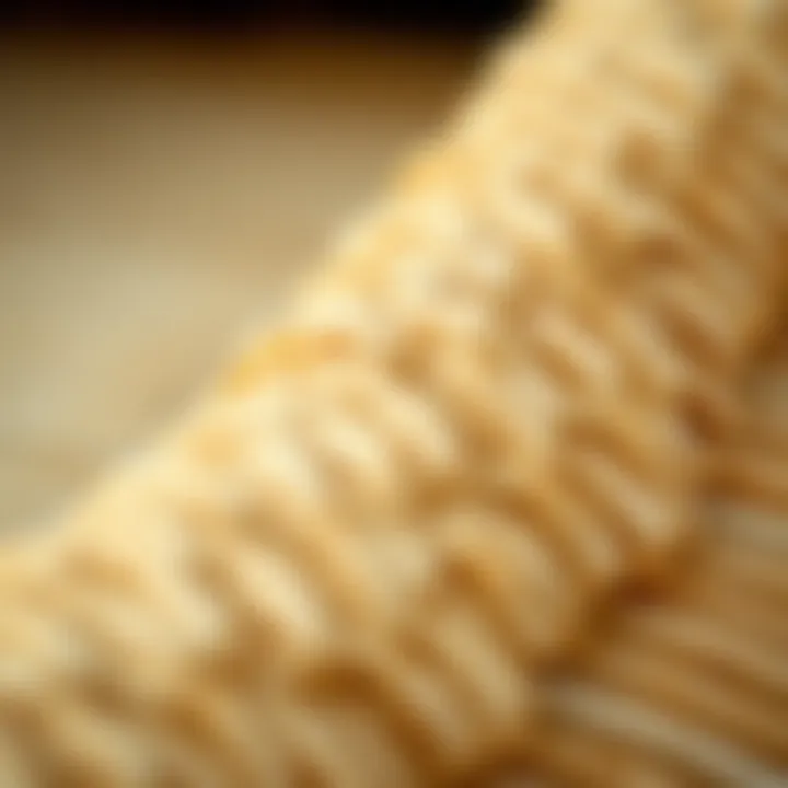 Close-up of bamboo rug fibers showcasing their texture