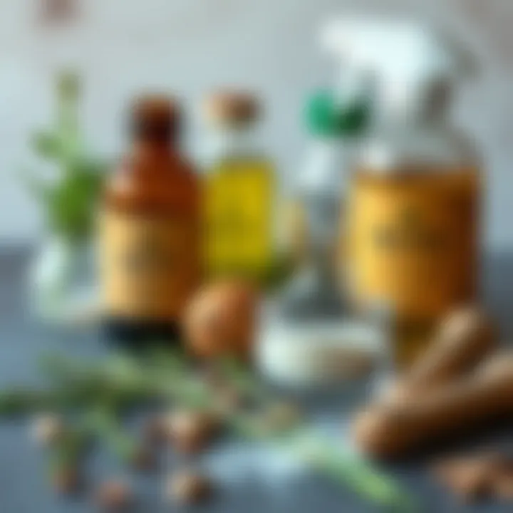 Natural ingredients ready for mold cleaning