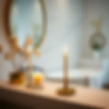 Elegant candle display in a modern bathroom