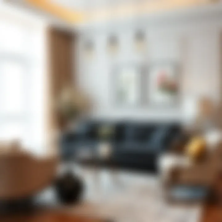 A stylish living room adorned with peace flowers as decorative elements