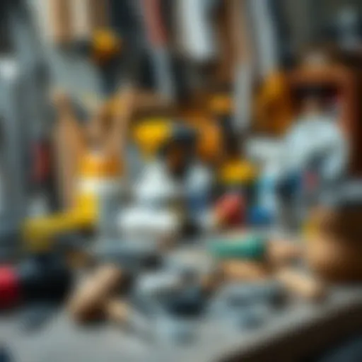 Essential Tools and Materials for Tile Installation Tools and materials organized on a workbench