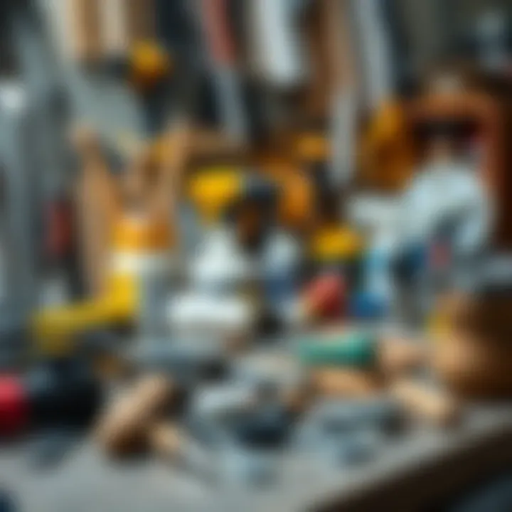 Essential Tools and Materials for Tile Installation Tools and materials organized on a workbench