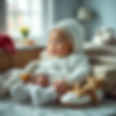 A selection of baby clothing including onesies and booties