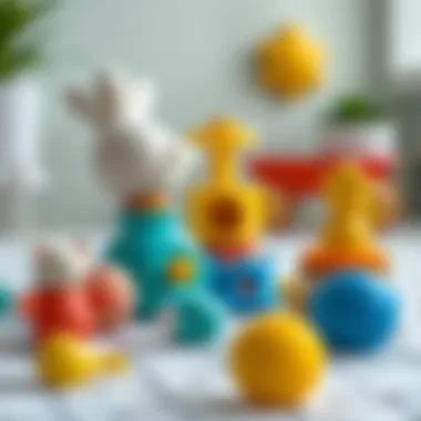 An assortment of baby toys designed for infants