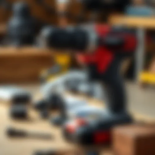 A high-quality cordless drill with various accessories