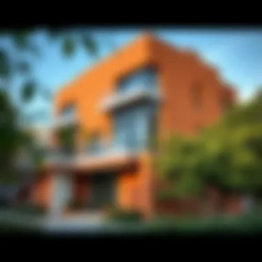 Beautiful brown exterior paint on a modern building