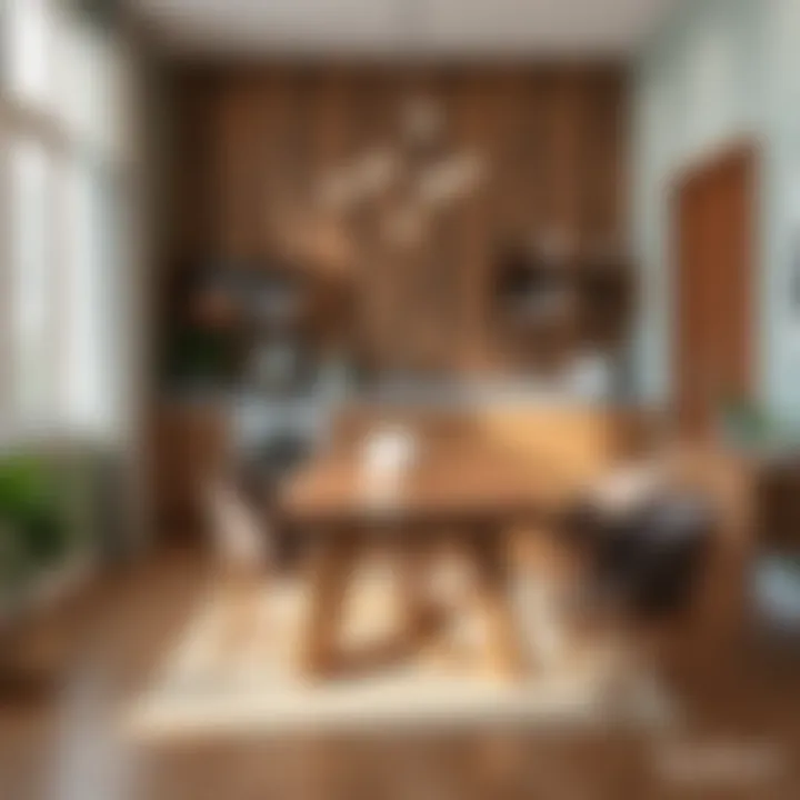 Stylish dining area showcasing walnut and its compatible hues