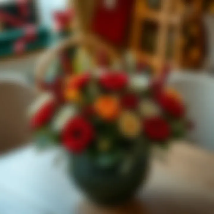 Creative Christmas flower arrangement for home decor