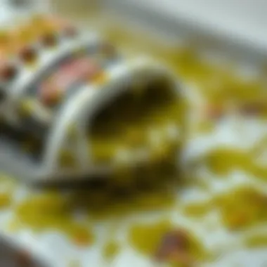 Close-up of an iron with visible algae residues