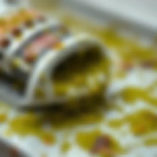 Close-up of an iron with visible algae residues