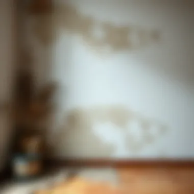 After cleaning moldy wall