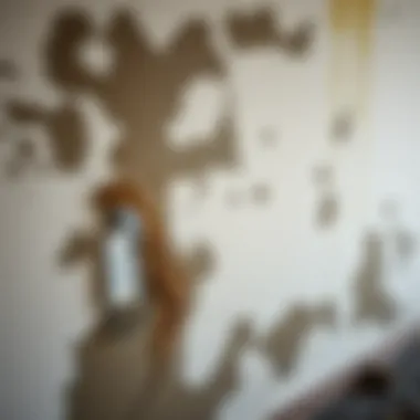 Before cleaning moldy wall