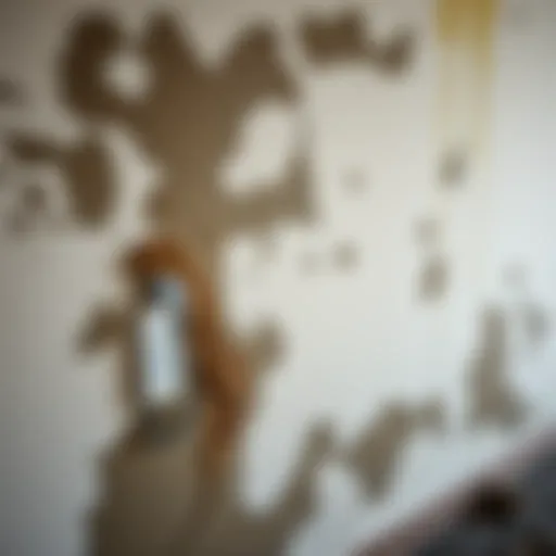 Before cleaning moldy wall