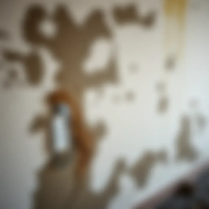 Before cleaning moldy wall