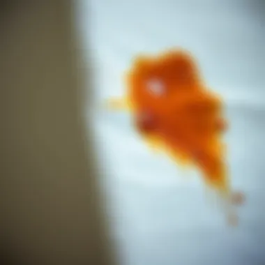 A close-up of fabric with a stubborn stain