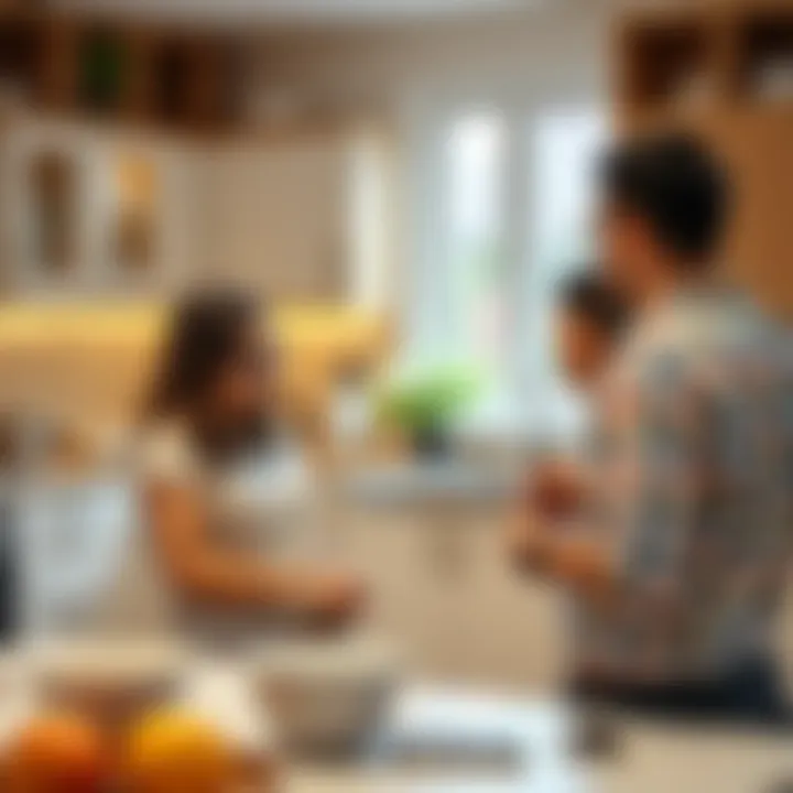 Customer discussing preferences with a cabinet expert