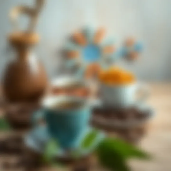 Artistic arrangement of coffee color palettes