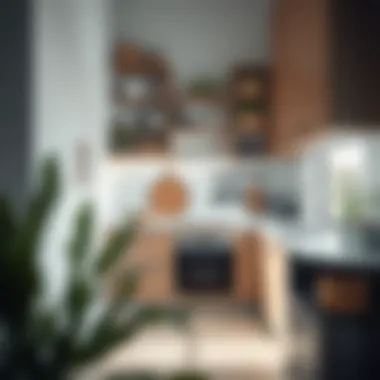 Innovative storage solutions in a compact minimalist kitchen