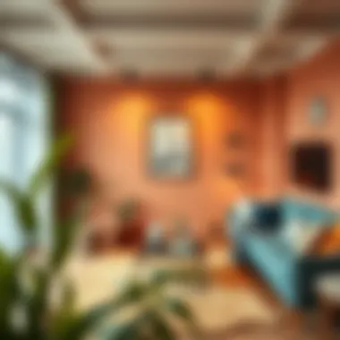 Cozy living room showcasing color coordination