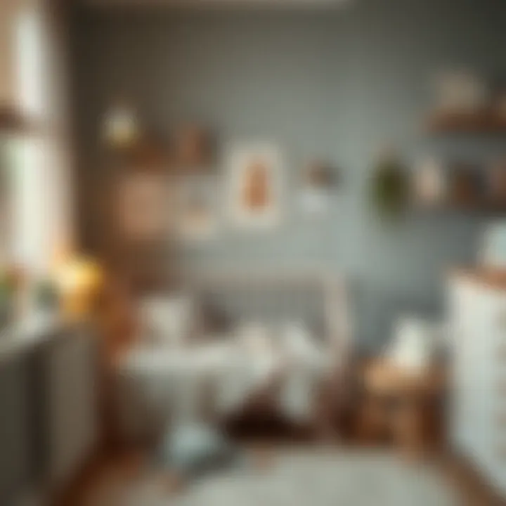 A cozy reading nook in the nursery with themed decorations