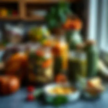 Creative Pickling Recipes A variety of creative pickling recipes displayed on a table