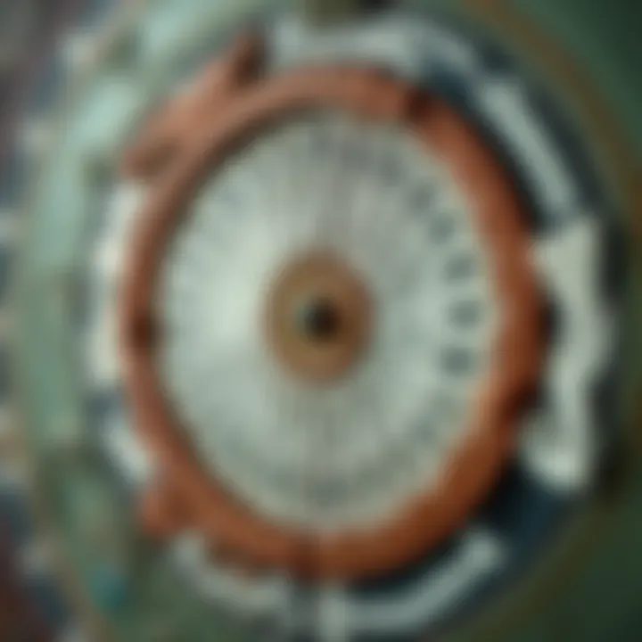 A close-up of intricate details in a painted circle