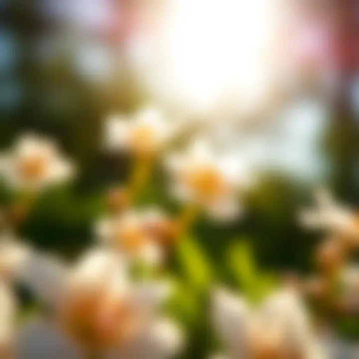 Close-Up of Delicate Blooms Close-up of delicate blooms with sunlight
