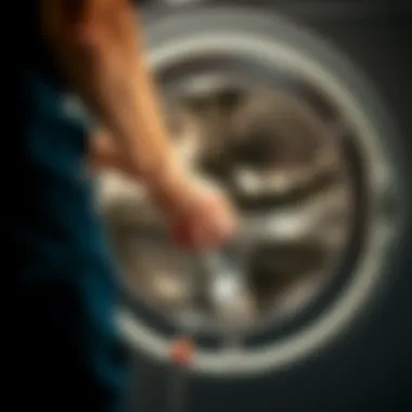 Effective Drum Cleaning Technique Demonstrating the cleaning technique for a washing machine drum