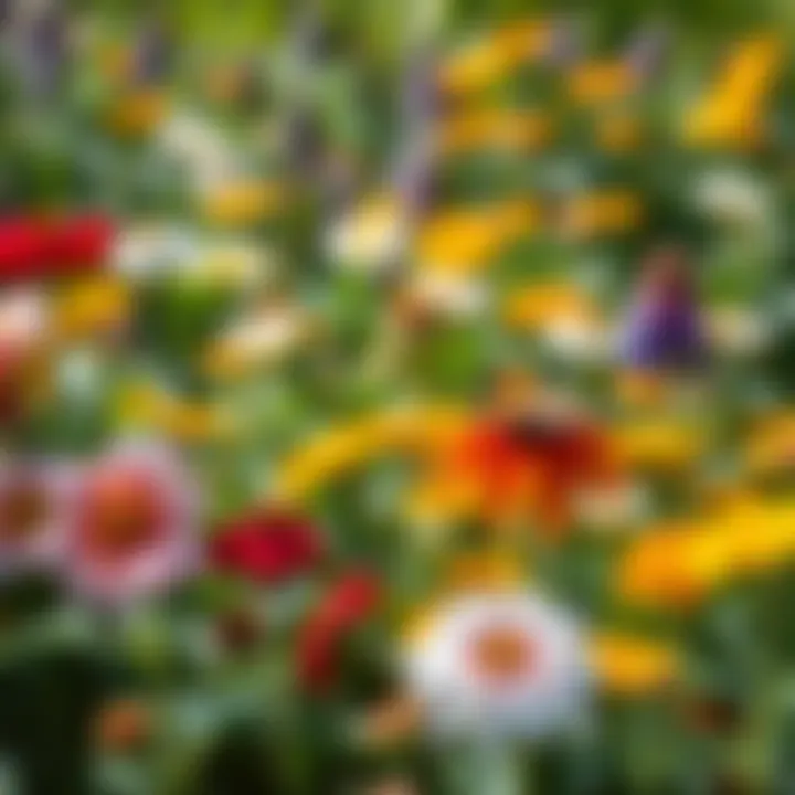 A colorful garden filled with various sun-loving flowers, representing diversity.