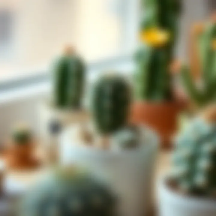 Creative DIY project featuring small cacti in artistic settings