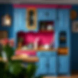 A beautifully painted cabinet showcasing vibrant colors.