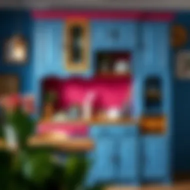 A beautifully painted cabinet showcasing vibrant colors.