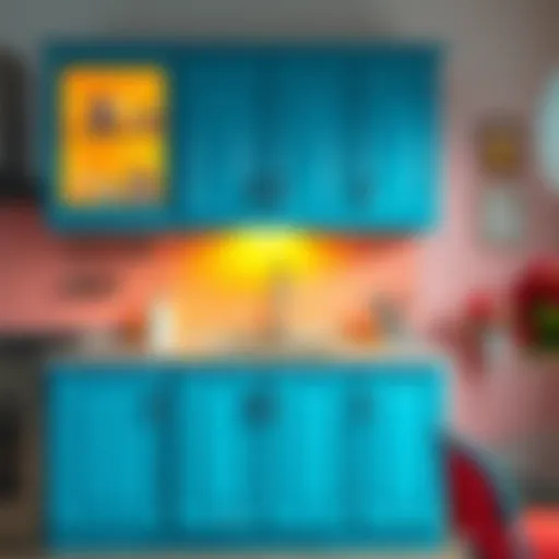 Vibrant colors on a cabinet