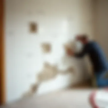 Final preparation of the wall after tile removal