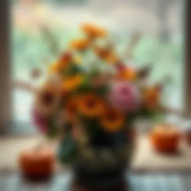 Creative floral arrangements using autumn flowers