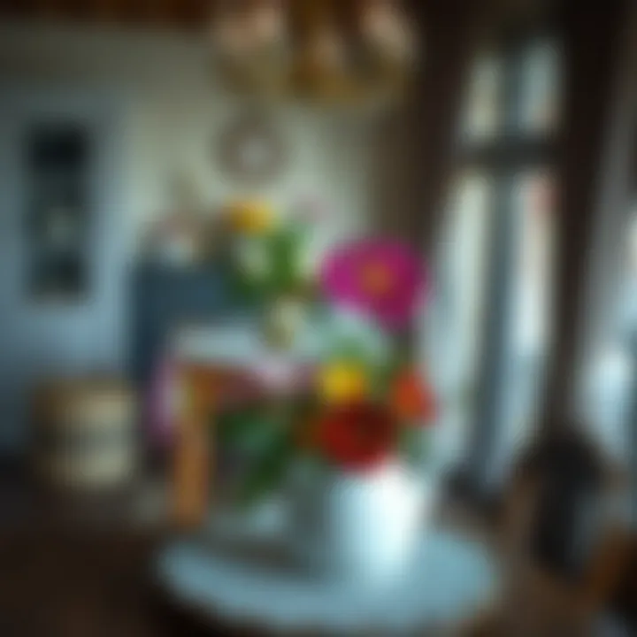 Aesthetic home decor featuring seasonal flowers