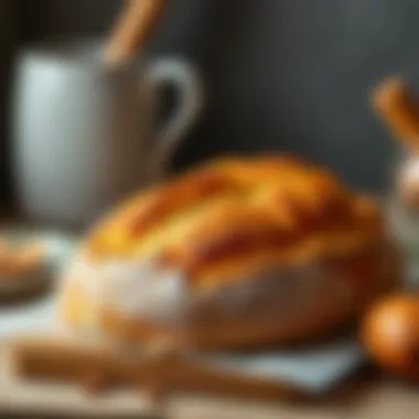 Freshly baked bread showcasing a golden crust