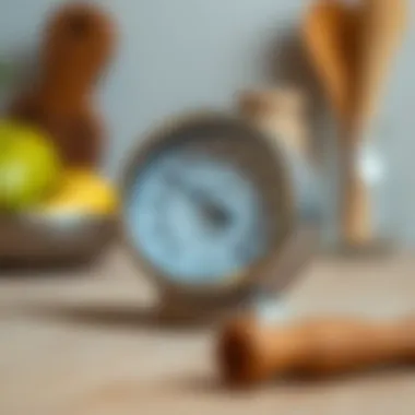 Thermometer indicating the ideal baking temperature for bread