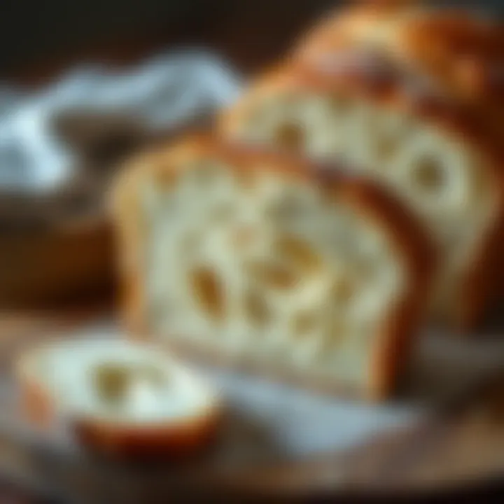 Slice of bread revealing its soft and airy interior